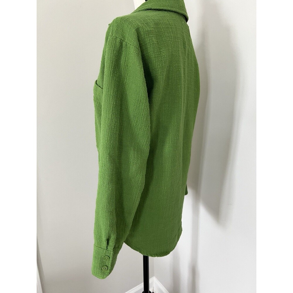 Abercrombie Bright Green Textured Button Down XS - Picture 4 of 8
